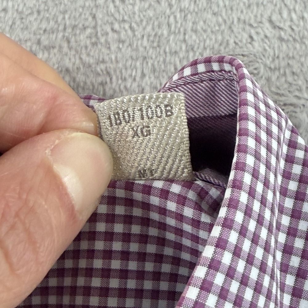 BURBERRY Brit Chest Logo Flip Cuffs Shirt in Wine Nova Check Men XL Designer - Picture 12 of 13